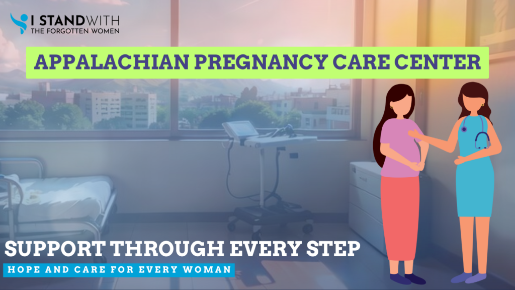 A supportive counselor at Appalachian Pregnancy Care Center with a woman